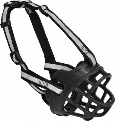 Намордник со светоотражающей полосой черный XХL