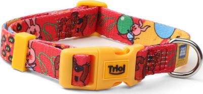 Ошейник нейлоновый для собак, обхват шеи 45-68 см, ширина 2,5 см, красно-желтый