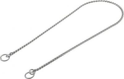 Поводок для собак, цепочка-кобра рывковая, тонкая, хромированная, 45см x 1,4мм