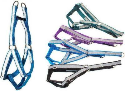 Шлейка для собак полипропилен, металл, синяя, ош 40-50 см, ог 45-60 см – фото 1