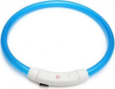 Ошейник для собак для выгулы темное время суток с LED-подсветкой 70 см синий, ZooWell – фото 1