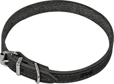 Ошейник для собак, черный, кожа, сталь, 10 мм x 20-28 см – фото 1
