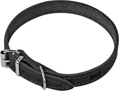 Ошейник для собак, черный, кожа, сталь, 12 мм x 20-31 см