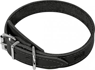 Ошейник для собак, черный, кожа, сталь, 20 мм x 30-40 см