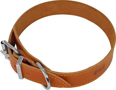 Ошейник для собак, рыжий, кожа, сталь, 35 мм x 50-60 см