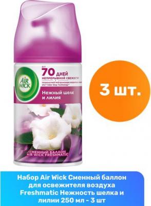 Сменный баллон для автоматического освежителя Нежность шелка и лилии 250 мл – фото 14
