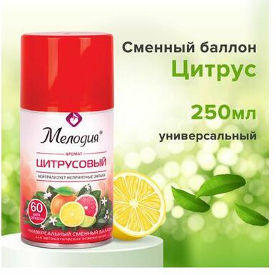 Сменный баллон 250 мл "Цитрусовый", для автоматических освежителей, универсальный, 605229 – фото 6