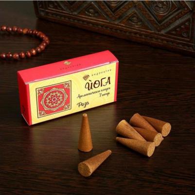 Благовония "Роза", 7 конусов в упаковке 4887892