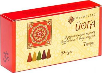 Благовония "Роза", 7 конусов в упаковке 4887892 – фото 1