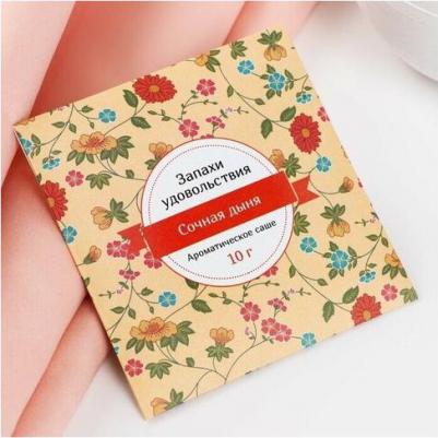 Саше ароматическое "Запахи удовольствия", дыня, вес 10 г, размер 10x10.5 см 4607111702630