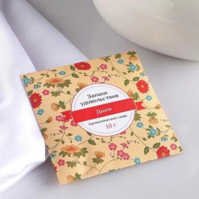 Саше ароматическое "Запахи удовольствия", дыня, вес 10 г, размер 10x10.5 см 4607111702630 – фото 1