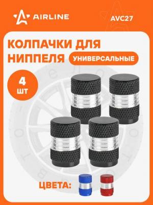 Колпачки на шинный вентиль K-6, черные, металл, 4 шт AVC27 – фото 2