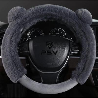 Оплетка на руль из искусственного меха MISHKA Premium Черный M 136097