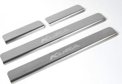 Накладки на пороги для Ford Kuga II 2013-2017 2016-н.в. с надписью, 4 шт. NP.1806.3 – фото 1