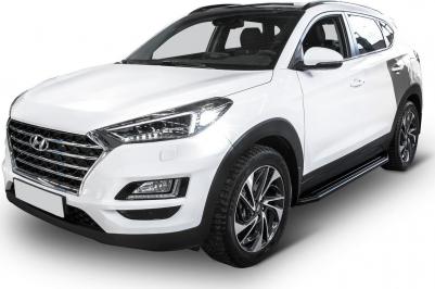 Пороги Hyundai Tucson 15-18 18-/Kia Sportage 16-18 Premium-Black – фото 2