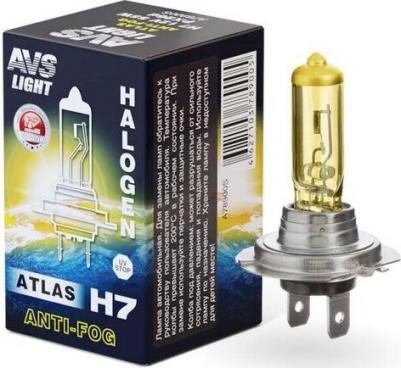 Лампа галогенная ATLAS ANTI-FOG / BOX желтый H7.12V.55W (1 шт.)