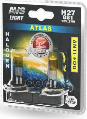 Лампа галогенная ATLAS ANTI-FOG / желтый H27/881 12V.27W