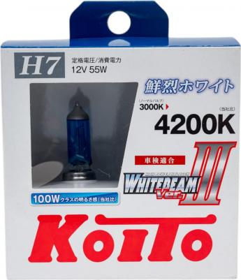 Лампа галогенная H7 Whitebeam 4200K 12V 55W, эффект ксенона, 2 шт, P0755W – фото 7