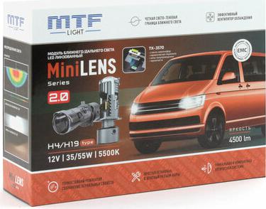 Светодиодные мини линзы MiniLENS H4 9-16V 5500K (2 лампы) – фото 2