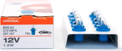 Лампа Накаливания Приборной Панели W2.3w W2x4.6d Original 12v 1,2w Картон 10 Шт арт. 2721 – фото 2