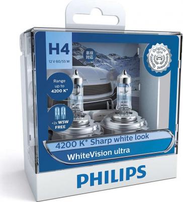 Галогенная лампа H4 WhiteVision Ultra + W5W 2шт 12342WVUSM – фото 2