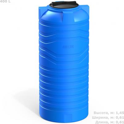 Емкость N-400 400 л пластиковая с крышкой синяя – фото 2