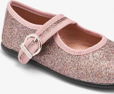 Детские балетки с пряжкой и блестящим узором Mary Janes, темно-серый – фото 2