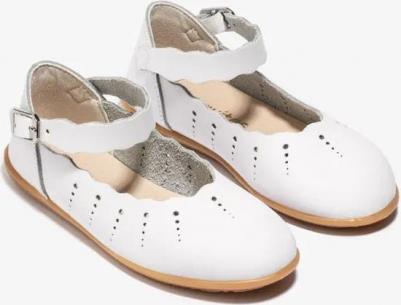 Детские балетки с пряжкой и волнистым узором, бежевый – фото 3