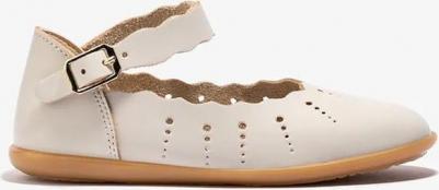 Детские балетки с пряжкой и волнистым узором, бежевый