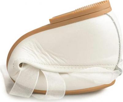 Кожаные балетки для девочки на резинке, бежевый 8445543333116 – фото 1