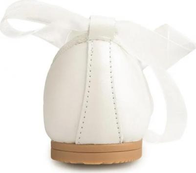 Кожаные балетки для девочки на резинке, бежевый 8445543333116 – фото 5