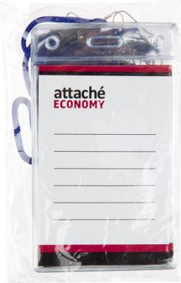 Бейдж вертикальный 138x96 мм с зажимом и синей тесьмой 4670072269764 – фото 2