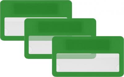 Бейджи с окном BS-01Set, пластиковые, 3 шт, цвет зеленый