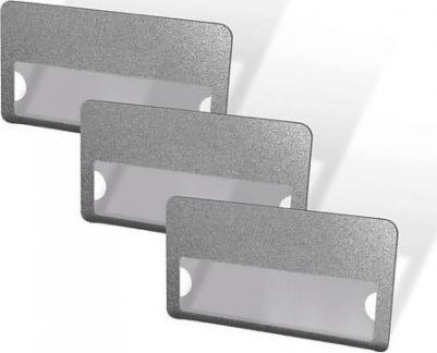 Комплект из 3-х пластиковых бейджей с окном на магните, серебро – фото 1