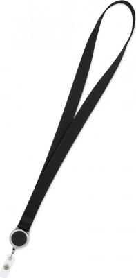 Лента для бейджа / держатель для бейджа с металлическим ретрактором рулеткой "Премиум", цвет Черный – фото 2