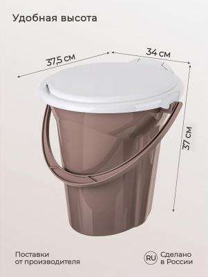 Ведро-туалет Лотос, коричневый – фото 1