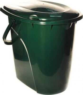 Ведро-туалет пластик, 24 л, с крышкой, зеленое, хозяйственное, со сливом, М2460 – фото 3