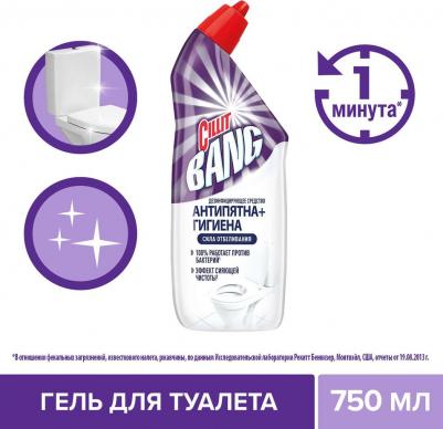 Средство дезинфицирующее для туалета Анти-пятна+Гигиена Сила отбеливания 750мл – фото 2