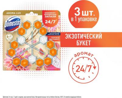 Блок для очищения унитаза Power 5 Aroma Lux Экзотический букет, 3х50 г – фото 5