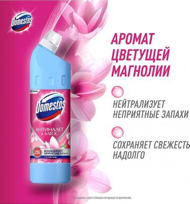 Чистящее средство универсальное "Антиналет + блеск. Цветущая магнолия", гель, без хлора, 750 мл – фото 6