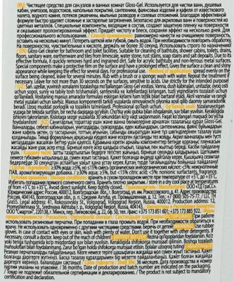 Чистящее средство для сантехники Gloss Gel Professional 750 мл – фото 1