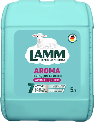 Гель для стирки "AROMA" Ламм для белого и цветного белья 5 л лам бесфосфатный, гипоаллергенный, Лам – фото 1