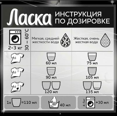 Средство для стирки жидкое автомат 3 л "Сияние черного", гель-концентрат, 2462937 – фото 11