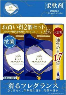 Антистатический кондиционер для белья FaFa Fine Fragrance Homme с красивым мускатным ароматом чая с бергамотом, Набор из 2 шт по 840 мл