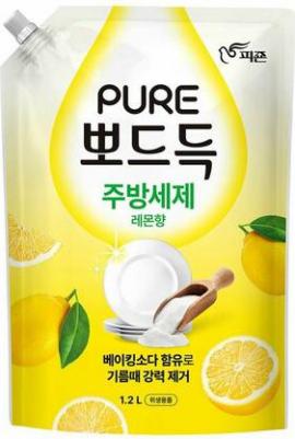 Средство для мытья посуды овощей и фруктов Корея, "Пьюэ" Lemon м/у 1200 мл – фото 2