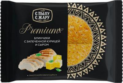 Блины Premium с запечённой курицей и сыром, замороженные, 300 г