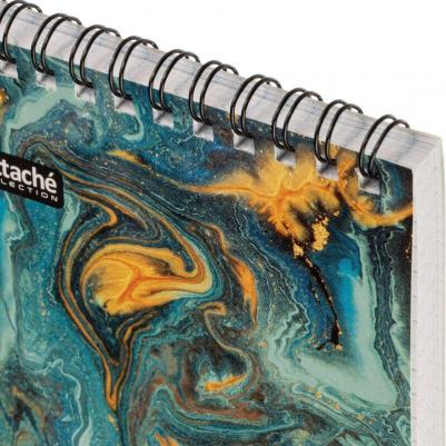 Блокнот Fluid A6 80 листов бирюзовый в клетку на спирали (101х145 мм) – фото 2