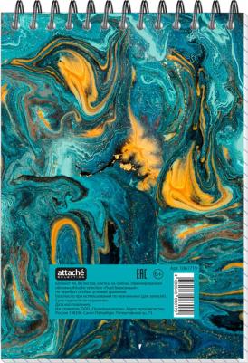 Блокнот Fluid A6 80 листов бирюзовый в клетку на спирали (101х145 мм) – фото 4