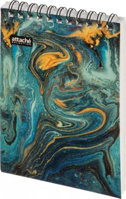 Блокнот Fluid A6 80 листов бирюзовый в клетку на спирали (101х145 мм) – фото 5