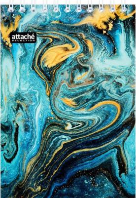 Блокнот Fluid A6 80 листов бирюзовый в клетку на спирали (101х145 мм) – фото 6